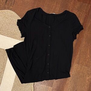 Short sleeve button down nightgown / pajama dress